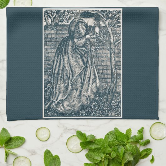 Die Frau liest im Garten Geschirrtuch (Gefaltet)