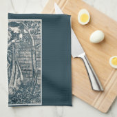 Die Frau liest im Garten Geschirrtuch (Viertel Falte)