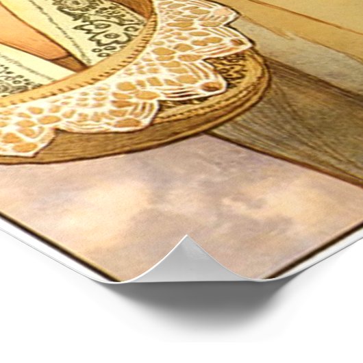 Die Frau mit Blume Poster (Ecke)