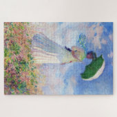 Die Frau mit dem Parasol kehrte nach rechts Monet Puzzle (Horizontal)