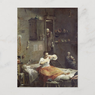 Die Frau mit der Flöhe Postkarte