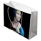 Die Frau mit einem Ermine, Leonardo da Vinci Große Geschenktüte (Rückseite Schrägansicht)