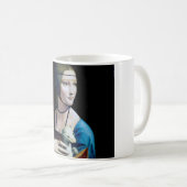 Die Frau mit einem Ermine, Leonardo da Vinci Kaffeetasse (VorderseiteRechts)