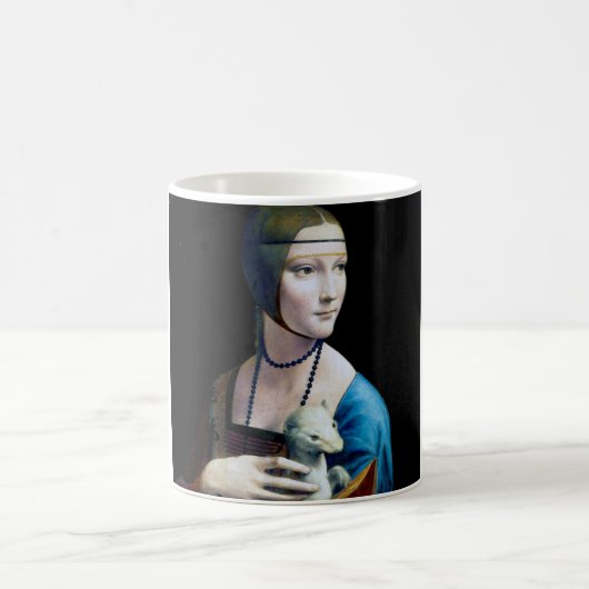 Die Frau mit einem Ermine, Leonardo da Vinci Kaffeetasse (Mittel)