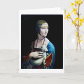 Die Frau mit einem Ermine, Leonardo da Vinci Karte (Gelbe Blume)