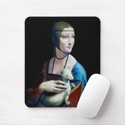 Die Frau mit einem Ermine, Leonardo da Vinci Mousepad (Mit Mouse)