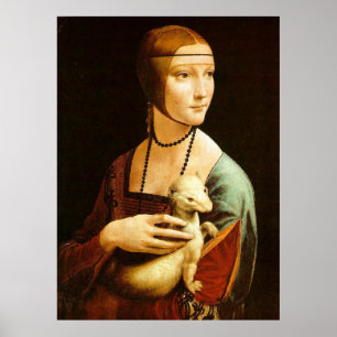 Die Frau mit einem Ermine, Leonardo Da Vinci Poster