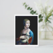 Die Frau mit einem Ermine, Leonardo da Vinci Postkarte (Stehend Vorderseite)