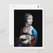 Die Frau mit einem Ermine, Leonardo da Vinci Postkarte (Vorne/Hinten)