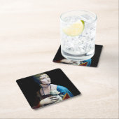 Die Frau mit einem Ermine, Leonardo da Vinci Rechteckiger Pappuntersetzer (Vor Ort)