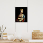 Die Frau mit einem Ermine, Portrait von Cecilia Ga Poster (Küche)