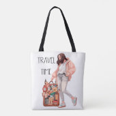 "Die Frau mit Gepäck: Reisezeit" Tasche (Rückseite)