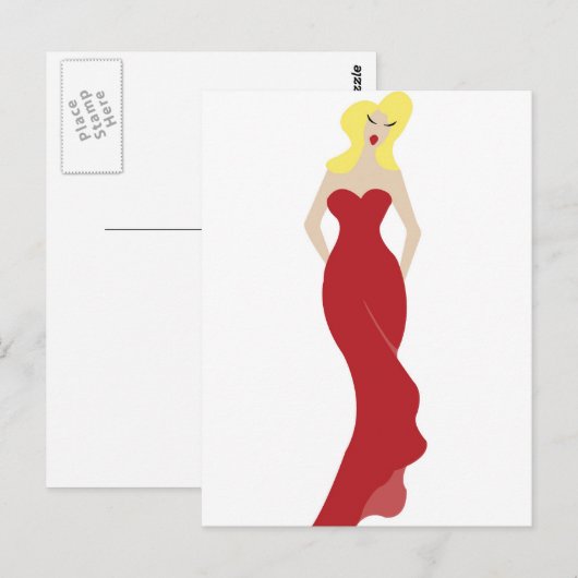 Die Frau Postkarte (Vorne/Hinten)