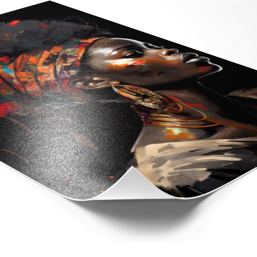 Die Frau, schöne Frau, Kunstdruckerin, Afrika Fotodruck (Ecke)