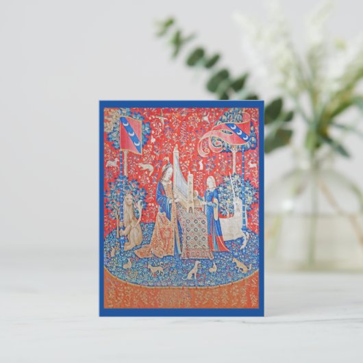 Die Frau und das Einhorn / Anhörung Postkarte (Stehend Vorderseite)