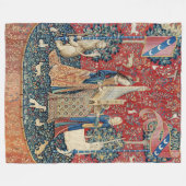 Die Frau und das Einhorn, hörend Fleecedecke (Vorderseite (Horizontal))