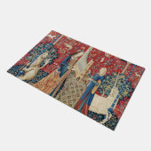 Die Frau und das Einhorn, hörend Fußmatte (Schrägansicht)