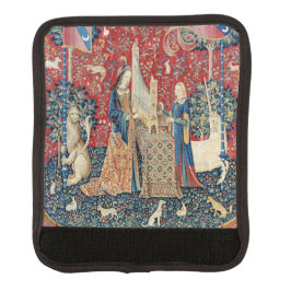 Die Frau und das Einhorn, hörend Gepräckgriffwickel