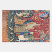 Die Frau und das Einhorn, hörend Geschenkpapier Set (Vorderseite)