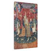 Die Frau und das Einhorn, hörend Klemmbrett (Rechts)