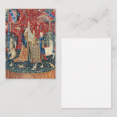 Die Frau und das Einhorn, hörend Mitteilungskarte (Vorne/Hinten)