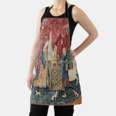 Die Frau und das Einhorn, hörend Schürze (InSitu)