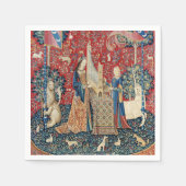 Die Frau und das Einhorn, hörend Serviette (Vorderseite)