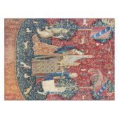 Die Frau und das Einhorn, hörend Tischdecke (Vorderseite (Horizontal))