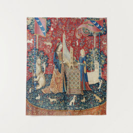 Die Frau und das Einhorn, hörend Wandteppich