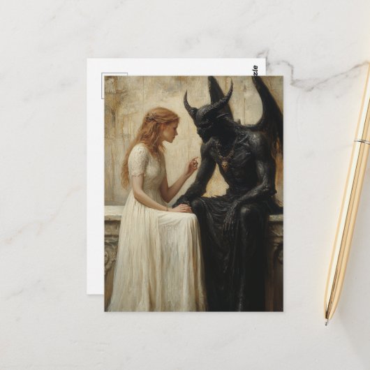 Die Frau und der Dämon Postkarte (Vorderseite/Rückseite Beispiel)