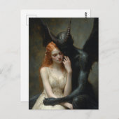 Die Frau und der dunkle Engel Postkarte (Vorne/Hinten)
