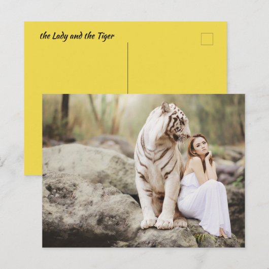 Die Frau und der Tiger — Postkarte (Vorne/Hinten)