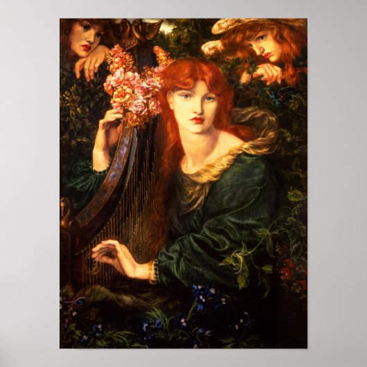 Die Frau von Garlandi von Dante Gabriel Rossetti Poster (Vorne)
