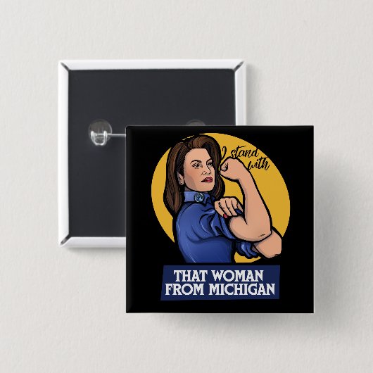 Die Frau von Michigan Gretchen Whitmer Button (Vorne & Hinten)