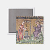 Die Frau von Samaria im Brunnen Magnet (Vorderseite/Rückseite)