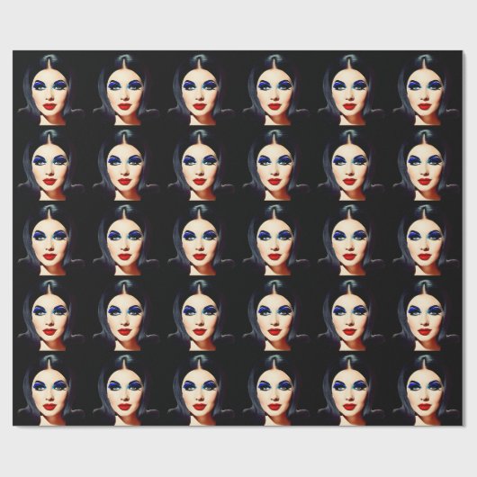 Die Frauen der 60er Jahre mit schwarzem Haar bezau Geschenkpapier (Flach)