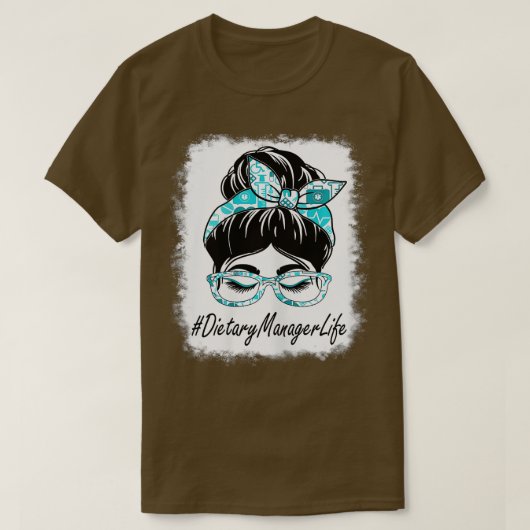 Die Frauen Diätmanager Messy Bun Bleached World He T-Shirt (Design vorne)