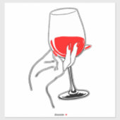 Die Frauen halten Weinglas-Kunst in Händen Aufkleber (Blatt)