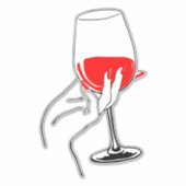 Die Frauen halten Weinglas-Kunst in Händen Aufkleber (Vorderseite)