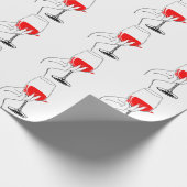 Die Frauen halten Weinglas-Kunst in Händen Geschenkpapier (Ecke)