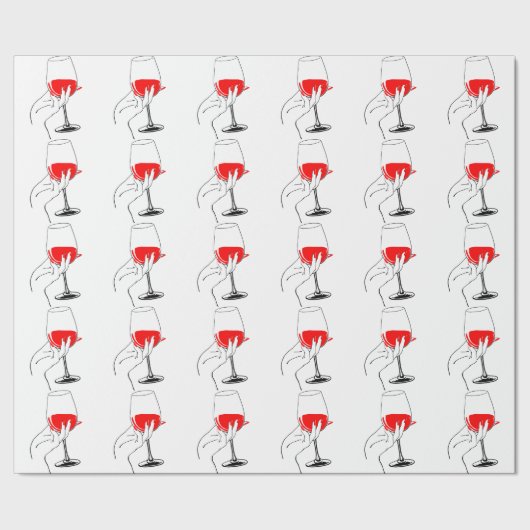 Die Frauen halten Weinglas-Kunst in Händen Geschenkpapier (Saum)