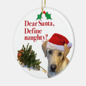 Die freche Labrador-Kreis-Verzierung Keramik Ornament (Links)