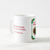 Die freche Mops-Feiertags-Tasse Kaffeetasse (Vorderseite Links)