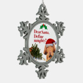 Die freche Vizsla Verzierung Schneeflocken Zinn-Ornament (Links)