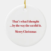 Die freche Vizsla Weihnachtskreis-Verzierung Keramik Ornament (Hinten)