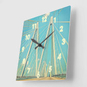 Die Fred Hartman-Brücke Quadratische Wanduhr (Winkel)