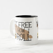 Die freie Nuss ist, wie ich Zweifarbige Tasse (Vorderseite Links)