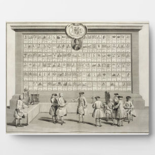 Die Freien Masons mit Schildern für die verschiede Fotoplatte