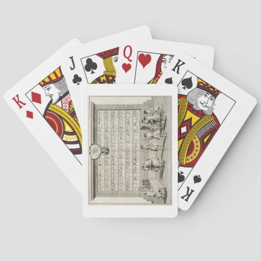 Die Freien Masons mit Schildern für die verschiede Spielkarten (Rückseite)