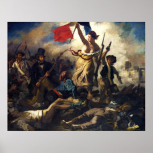 Die Freiheit, das Volk von Eugene Delacroix zu füh Poster